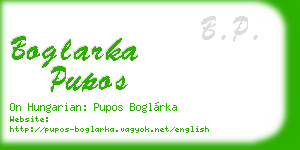 boglarka pupos business card