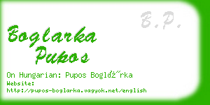 boglarka pupos business card